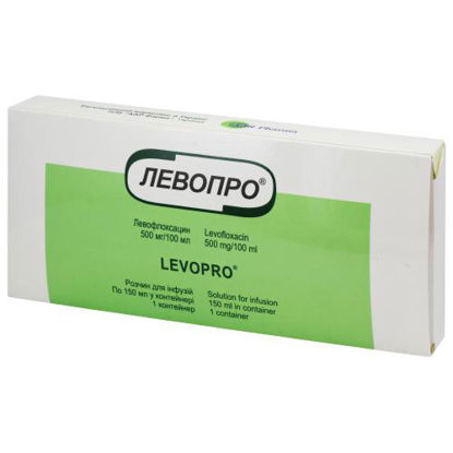 Світлина Левопро розчин для інфузій 500 мг/100 мл контейнер 150 мл №1